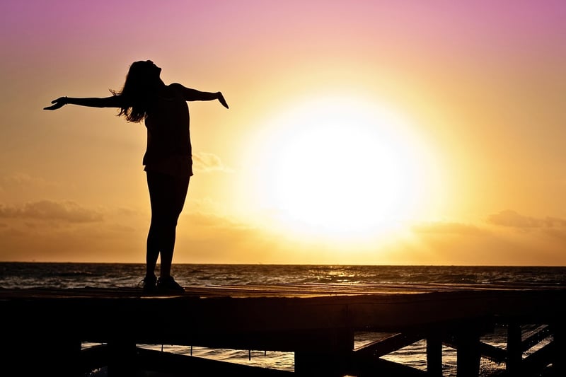 Woman practicing self-love